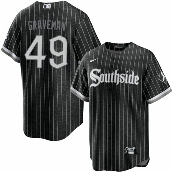 Mens Chicago White Sox #49 Kendall Graveman Nike Black 2021 City Connect Jersey