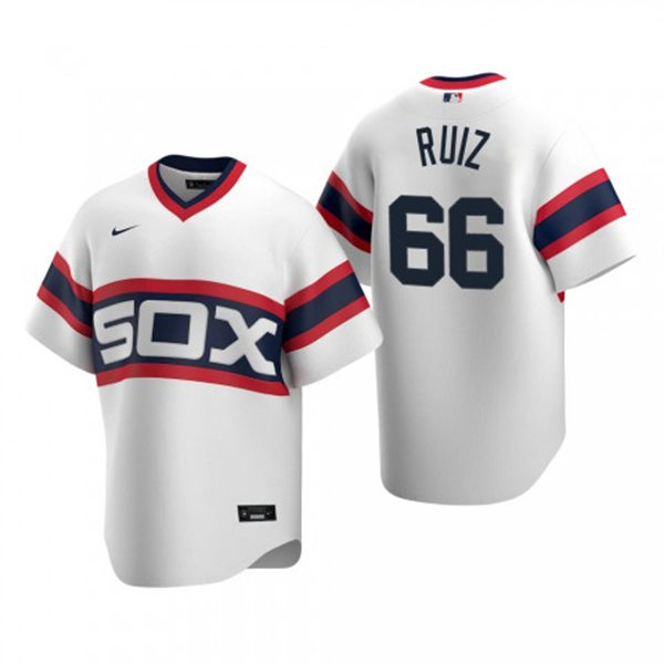 Mens Chicago White Sox #66 Jose Ruiz Nike White Pullover Cooperstown Collection Jersey
