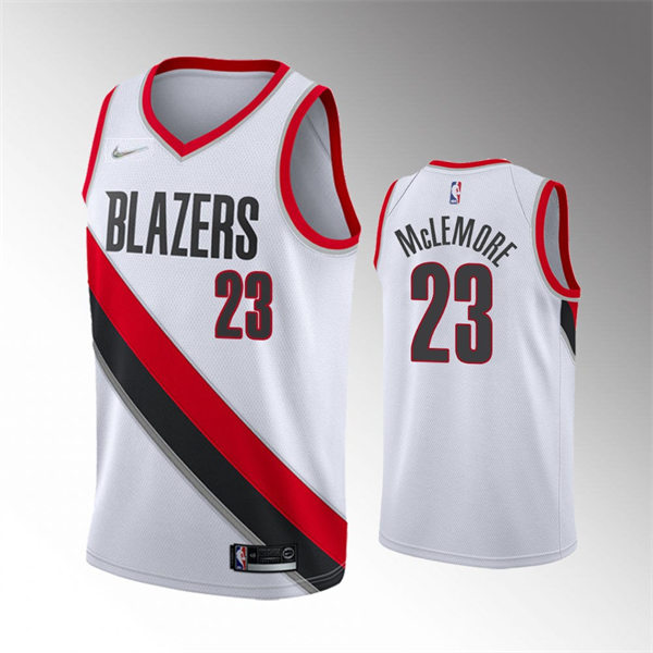 Mens Portland Trail Blazers #23 Ben McLemore White Association Edition Jersey