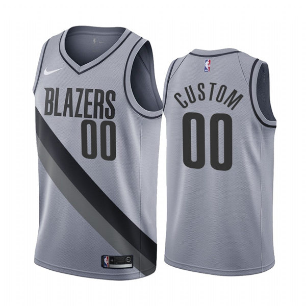 Mens Youth Portland Trail Blazers Custom Nike Grey 2021 Earned Edition Swingman Jersey