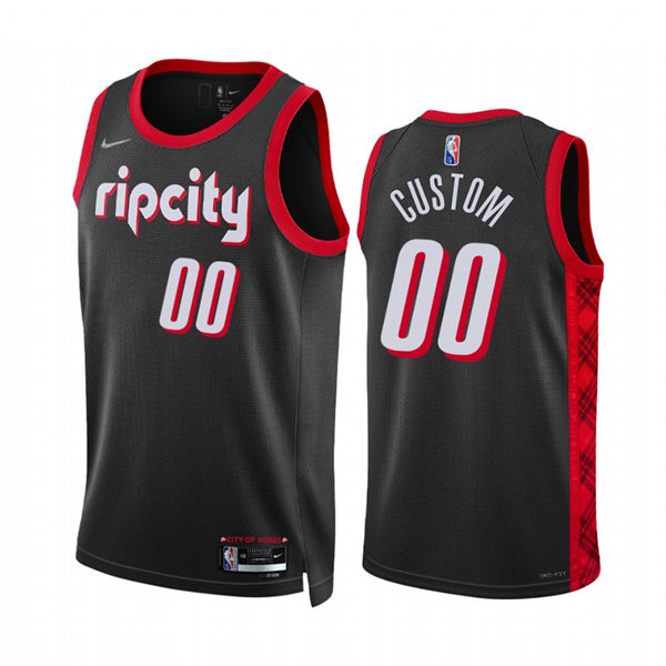 Mens Youth Portland Trail Blazers Custom Black Diamond Nike 2021-22 City Edition Jersey