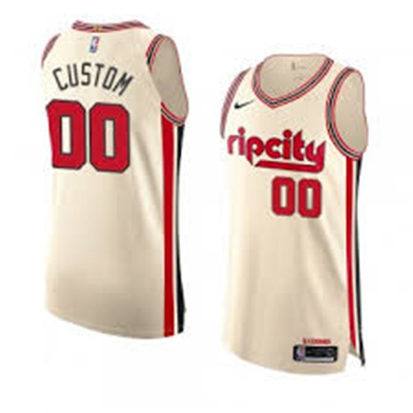 Mens Youth Portland Trail Blazers Custom Cream Nike 2019-20 City Edition Jersey 