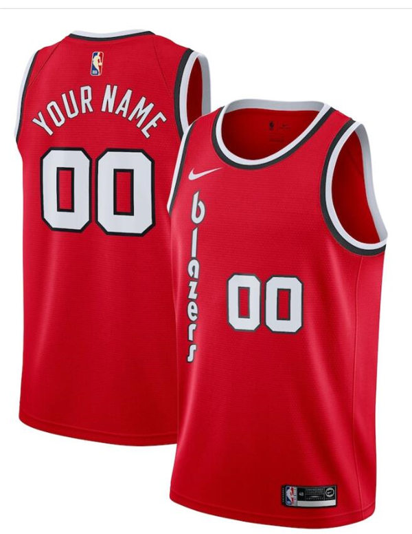 Mens Youth Portland Trail Blazers Custom Red Nike Hardwood Classics Swingman Jersey