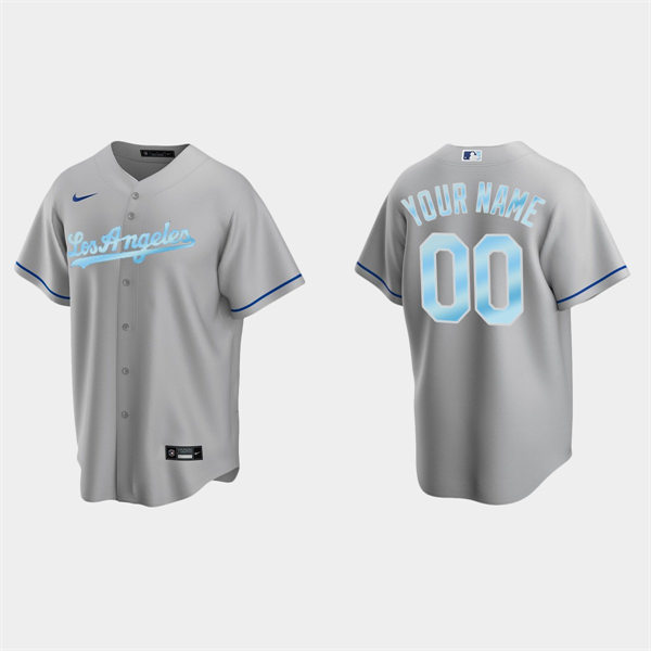 Mens Youth Los Angeles Dodgers Custom Nike Gray 2022 Father's Day Gift Jersey