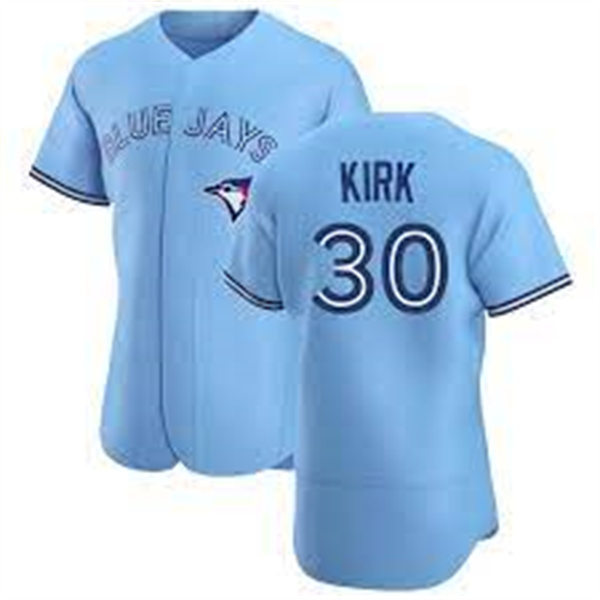 Mens Toronto Blue Jays #30 Alejandro Kirk Powder Blue Alternate FlexBase Player Jersey