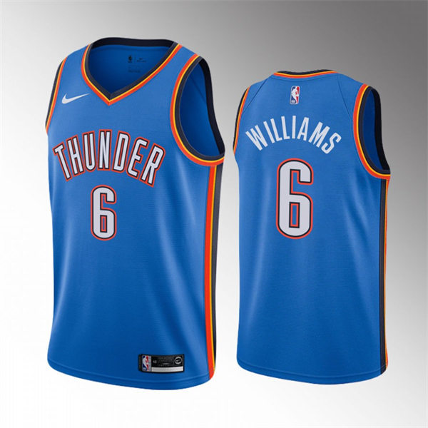Mens Oklahoma City Thunder #6 Jaylin Williams Blue Icon Edition Jersey