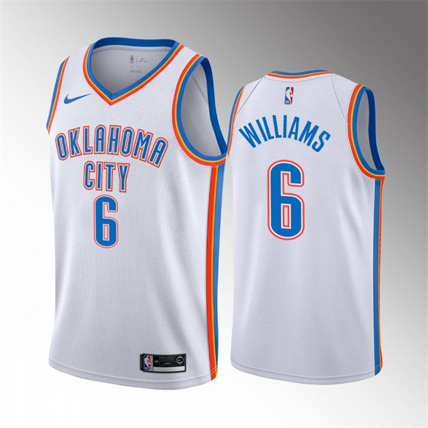 Mens Oklahoma City Thunder #6 Jaylin Williams White Association Edition Jersey