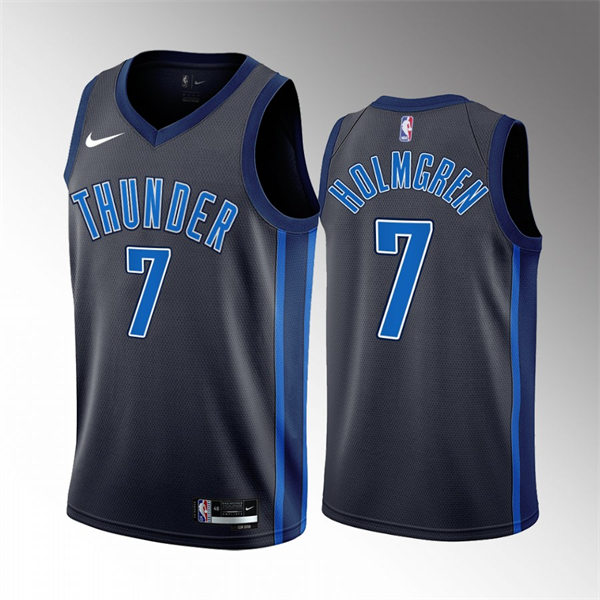 Mens Oklahoma City Thunder #7 Chet Holmgren Black 2022-23 City Edition Jersey