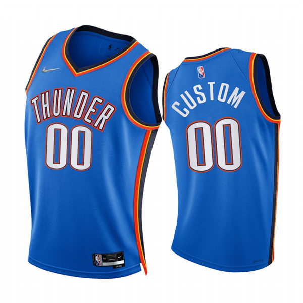 Mens Youth Oklahoma City Thunder Custom Blue Diamond Nike NBA75th Anniversary Icon Edition Jersey