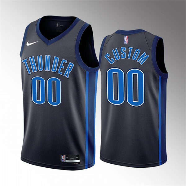 Mens Youth Oklahoma City Thunder Custom Black Nike 2022-23 City Edition Jersey