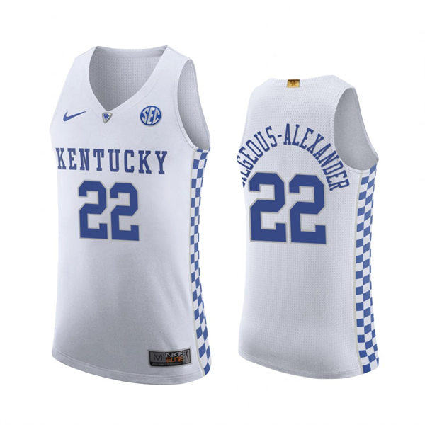 Mens Youth Kentucky Wildcats #22 Shai Gilgeous-Alexander White College Basketball Game Jersey