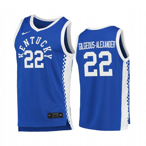 Mens Youth Kentucky Wildcats #22 Shai Gilgeous-Alexander Royal Retro College Basketball Jersey