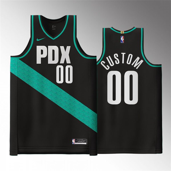 Mens Youth Portland Trail Blazers Custom Nike Black 2022-23 City Edition Jersey