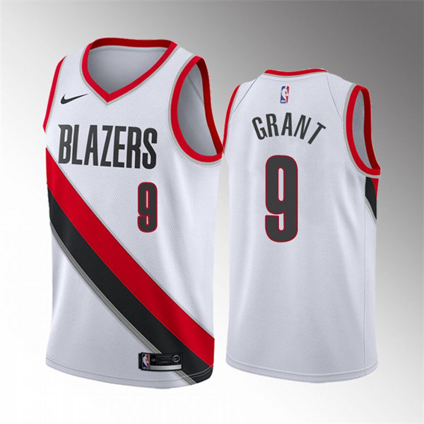 Mens Portland Trail Blazers #9 Jerami Grant White Association Edition Jersey