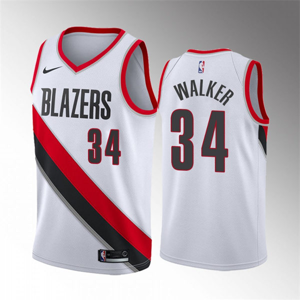 Mens Portland Trail Blazers #34 Jabari Walker White Association Edition Jersey