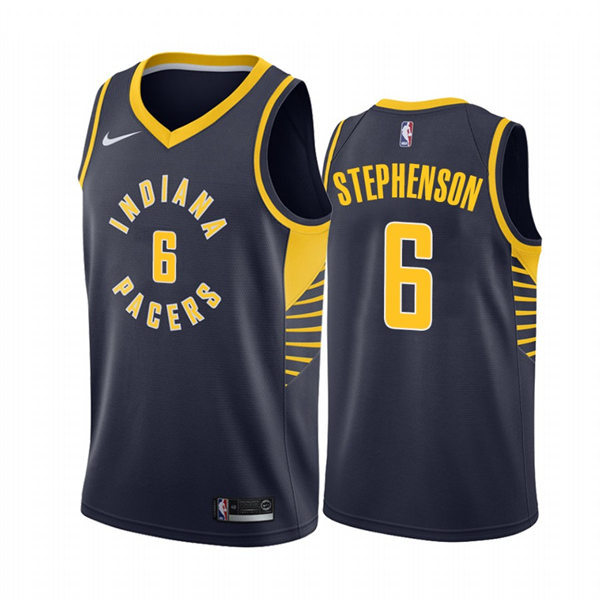 Mens Indiana Pacers #6 Lance Stephenson Navy Diamond Badge Icon Edition Jersey