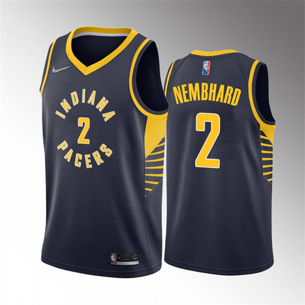 Mens Indiana Pacers #2 Andrew Nembhard Navy Icon Edition Jersey