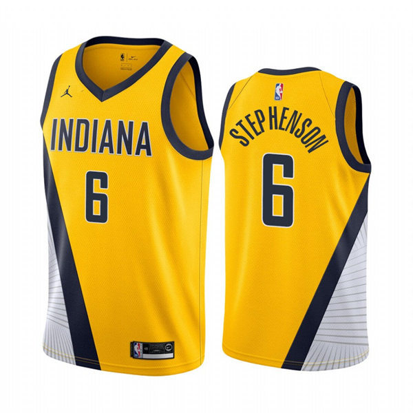Mens Indiana Pacers #6 Lance Stephenson Yellow Statement Edition Jersey