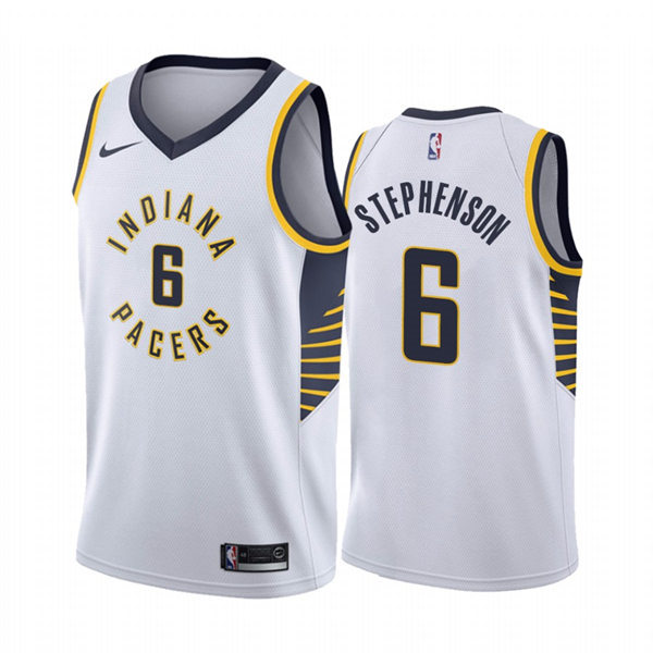 Mens Indiana Pacers #6 Lance Stephenson White Association Edition Jersey