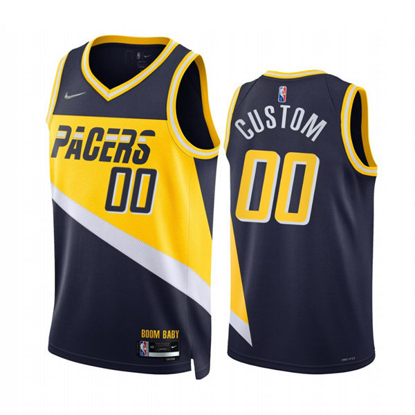 Mens Youth Indiana Pacers Custom Navy Diamond Nike NBA75th Anniversary 2021-22 City Edition Jersey