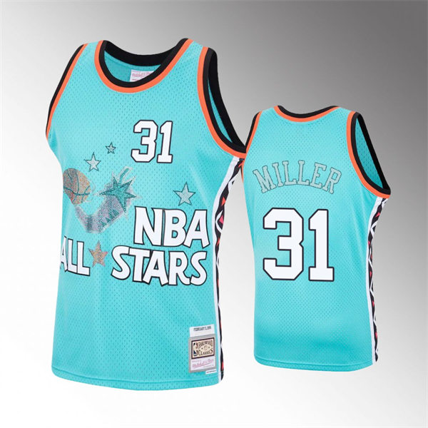 Men's Youth Indiana Pacers #31 Reggie Miller Teal 1996 All-Star Eastern Conference Rhinestone Jersey