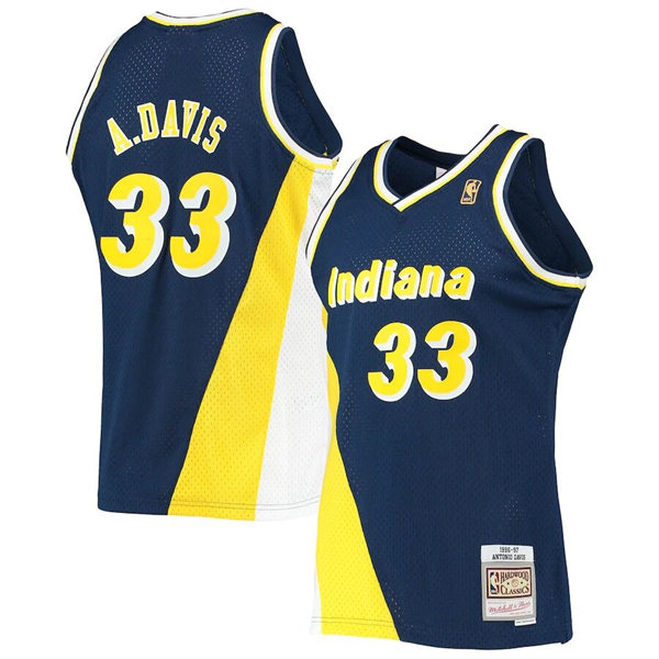 Mens Youth Indiana Pacers #33 Antonio Davis Navy Gold Mitchell & Ness 1996-97 Hardwood Classics Swingman Jersey