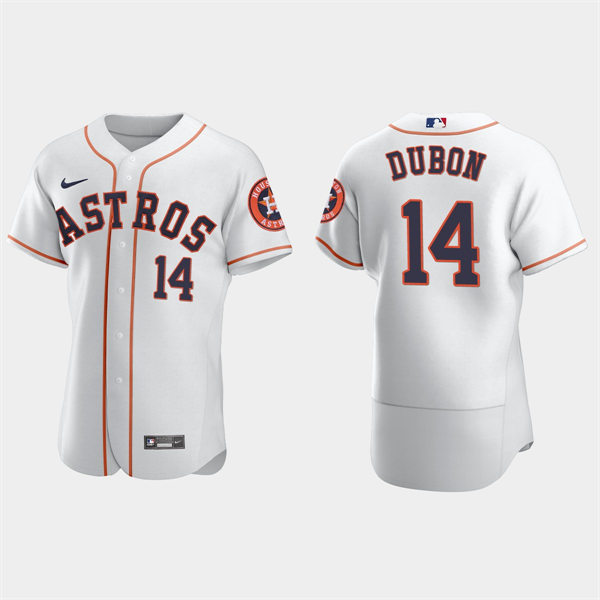 Mens Houston Astros #14 Mauricio Dubon White Home FlexBase Player Jersey