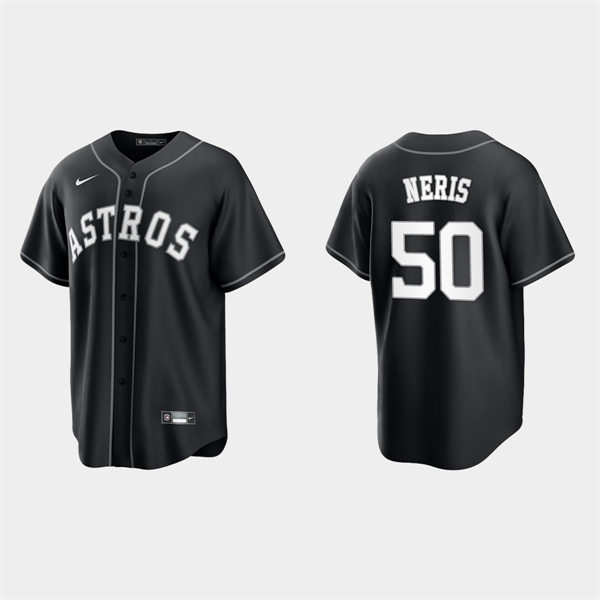 Mens Houston Astros 50 Hector Neris Nike Black White Collection Jersey