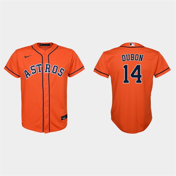 Youth Houston Astros #14 Mauricio Dubon Orange Alternate Jersey