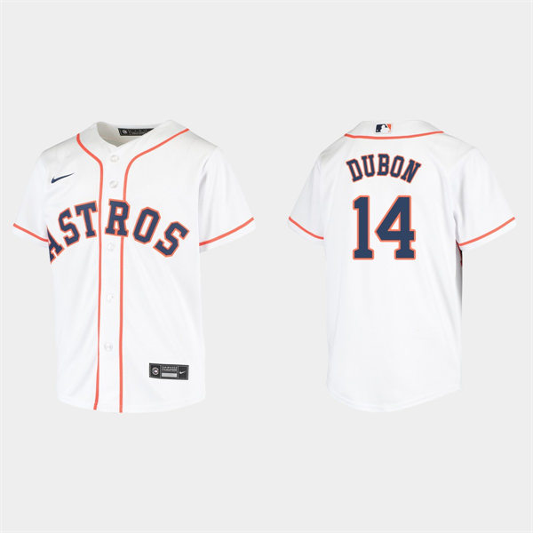 Youth Houston Astros #14 Mauricio Dubon White Home Jersey