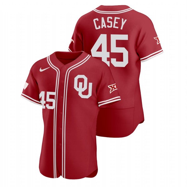 Mens Youth Oklahoma Sooners #45 Keller Casey Crimson College Baseball Limited Jersey