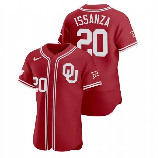 Mens Youth Oklahoma Sooners #20 Rick Issanza Crimson College Baseball Limited Jersey