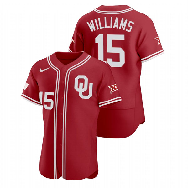 Mens Youth Oklahoma Sooners #15 Alondes Williams Crimson College Baseball Limited Jersey