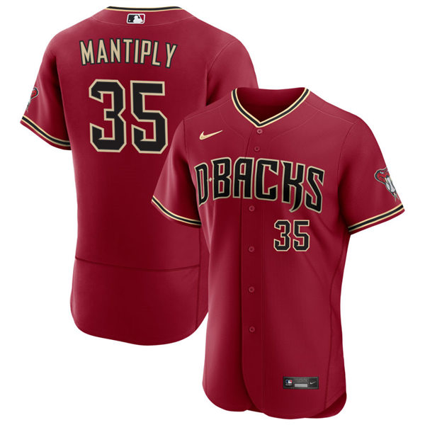 Mens Arizona Diamondbacks #35 Joe Mantiply Alternate Crimson FlexBase Player Jersey