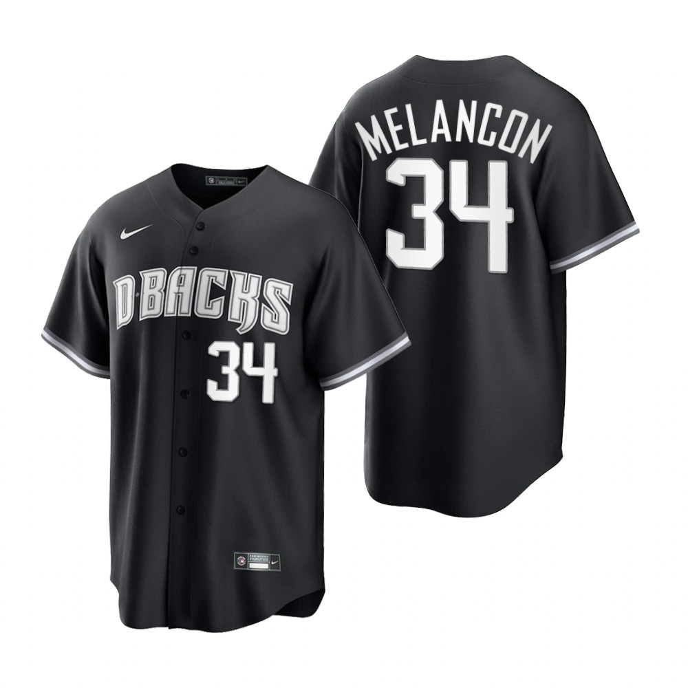 Men's Arizona Diamondbacks #34 Mark Melancon Nike Black White 2022 Collection Jersey
