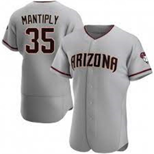 Mens Arizona Diamondbacks #35 Joe Mantiply Road Gray FlexBase Player Jersey