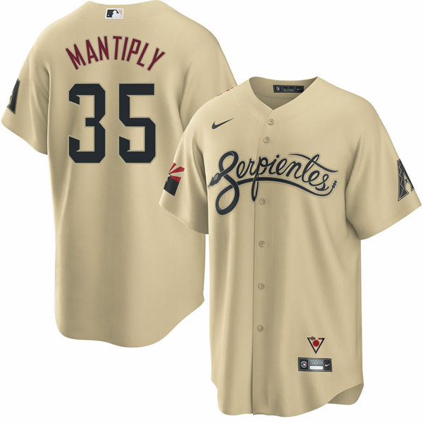 Mens Arizona Diamondbacks #35 Joe Mantiply Tan City Connect Jersey