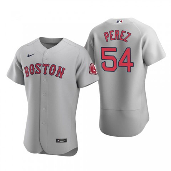 Men's Boston Red Sox #54 Martin Perez Road Gray FlexBase Player Jersey