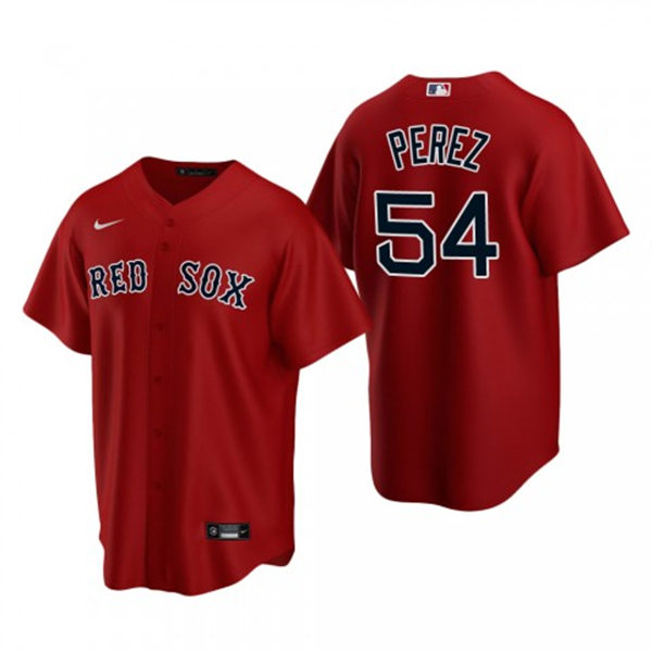 Men's Boston Red Sox #54 Martin Perez Red Alternate with Name Cool Base Jersey