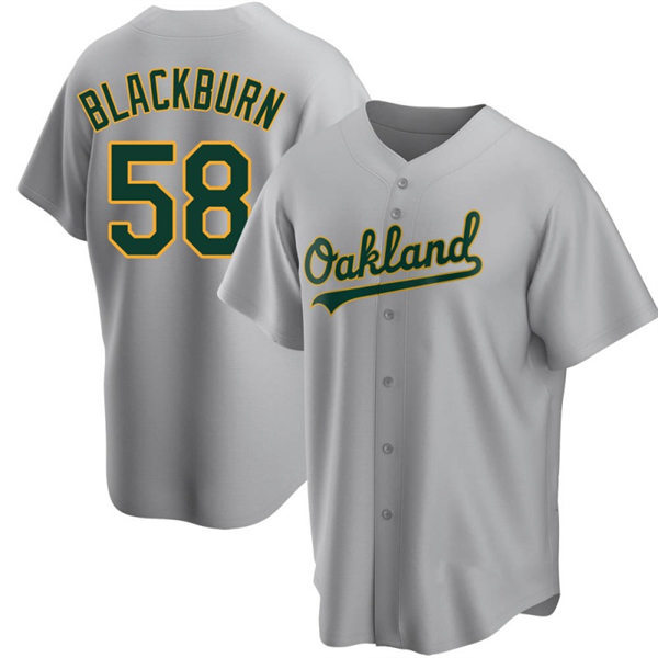 Men's Oakland Athletics #58 Paul Blackburn Gray Road CoolBase Jersey