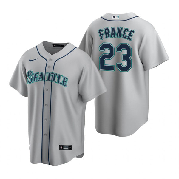 Men's Seattle Mariners #23 Ty France Gray Road CoolBase Jersey