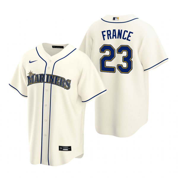 Men's Seattle Mariners #23 Ty France Nike Cream Alternate Cool Base Jersey
