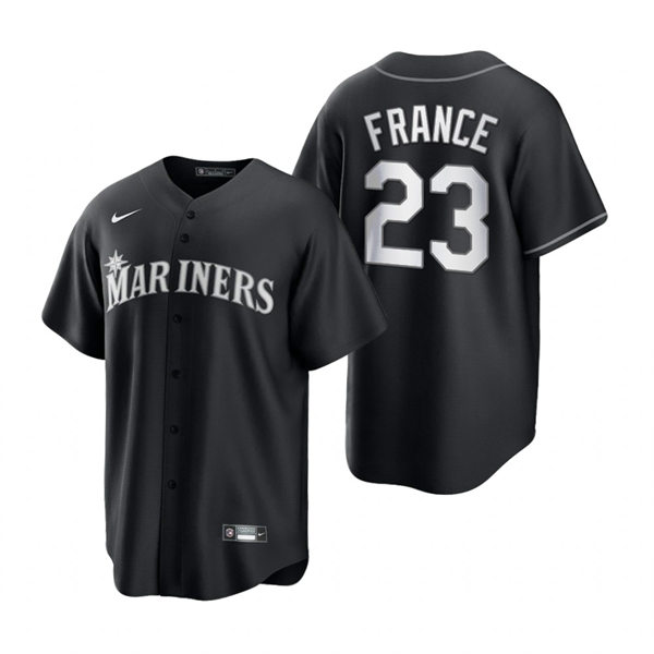 Men's Seattle Mariners #23 Ty France 2022 Black Collection Jersey
