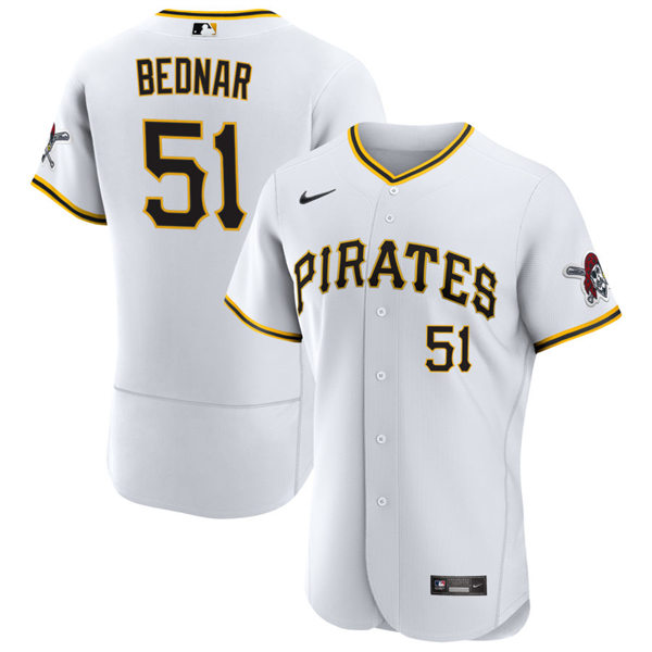 Men's Pittsburgh Pirates #51 David Bednar White Home FlexBase Player Jersey