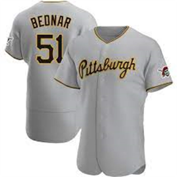 Men's Pittsburgh Pirates #51 David Bednar Road Gray FlexBase Player Jersey