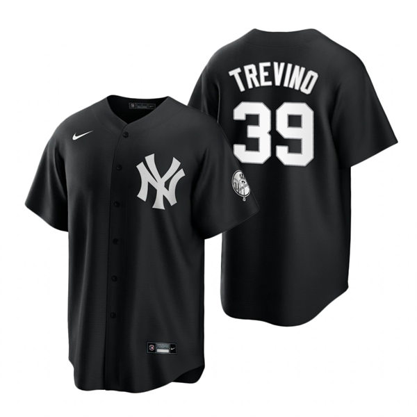 Mens New York Yankees #39 Jose Trevino Navy Alternate With Name Cool Base Player Jersey
