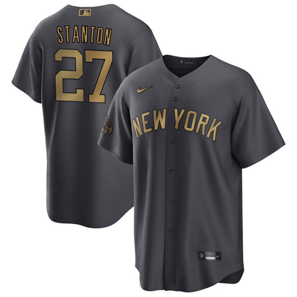 Mens Youth New York Yankees #27 Giancarlo Stanton 2022 MLB All-Star Game Jersey Charcoal