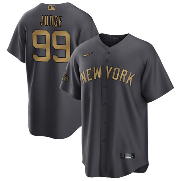 Youth New York Yankees #99 Aaron Judge 2022 MLB All-Star Game Jersey Charcoal