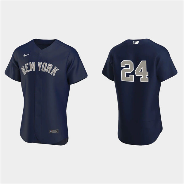 Mens New York Yankees #24 Matt Carpenter Navy Gray Alternate 2nd FlexBase Player Jersey
