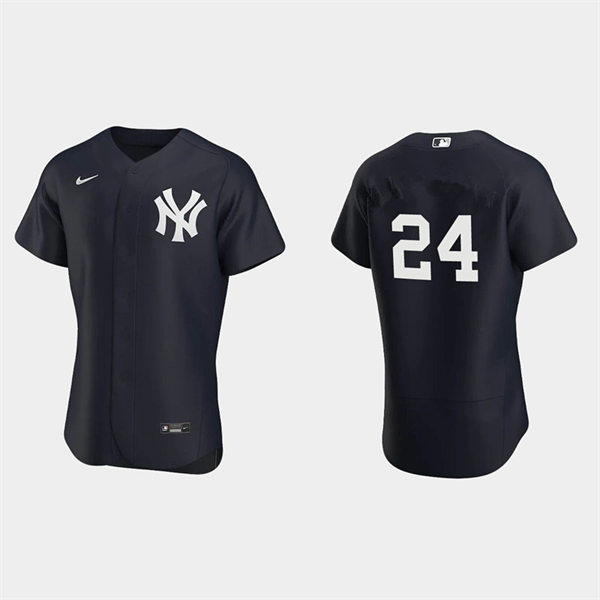 Mens New York Yankees #24 Matt Carpenter Navy Alternate FlexBase Player Jersey